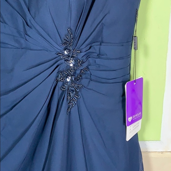 JJ’s House navy sleeveless chiffon cocktail formal - Picture 4 of 6
